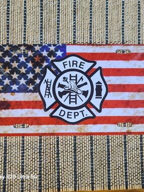 Patriotic Fire Dept. License Plate - Red, White & Blue